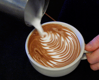 doing latte art